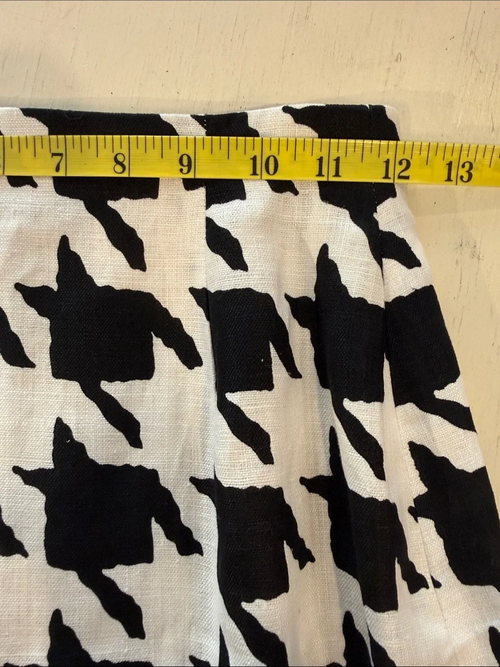 Rickie Freeman Teri Jon Linen Skirt Black White Abstract Pencil Skirt Size 6